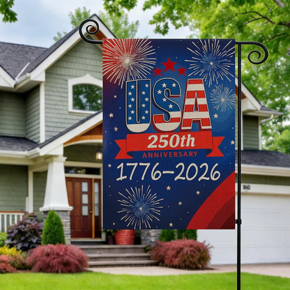 250th Anniversary USA Garden Flag - Double-Sided Waterproof Design | 12x18 Inch Patriotic Decor
