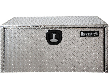 Buyers Products 1705160 Diamond Tread Aluminum Underbody Truck Tool Box, 14 x 16 x 24, Made in USA, .100 in. Thick, Corrosion Resistant, Locking Compression Latch, Secure Storage for Work Trucks