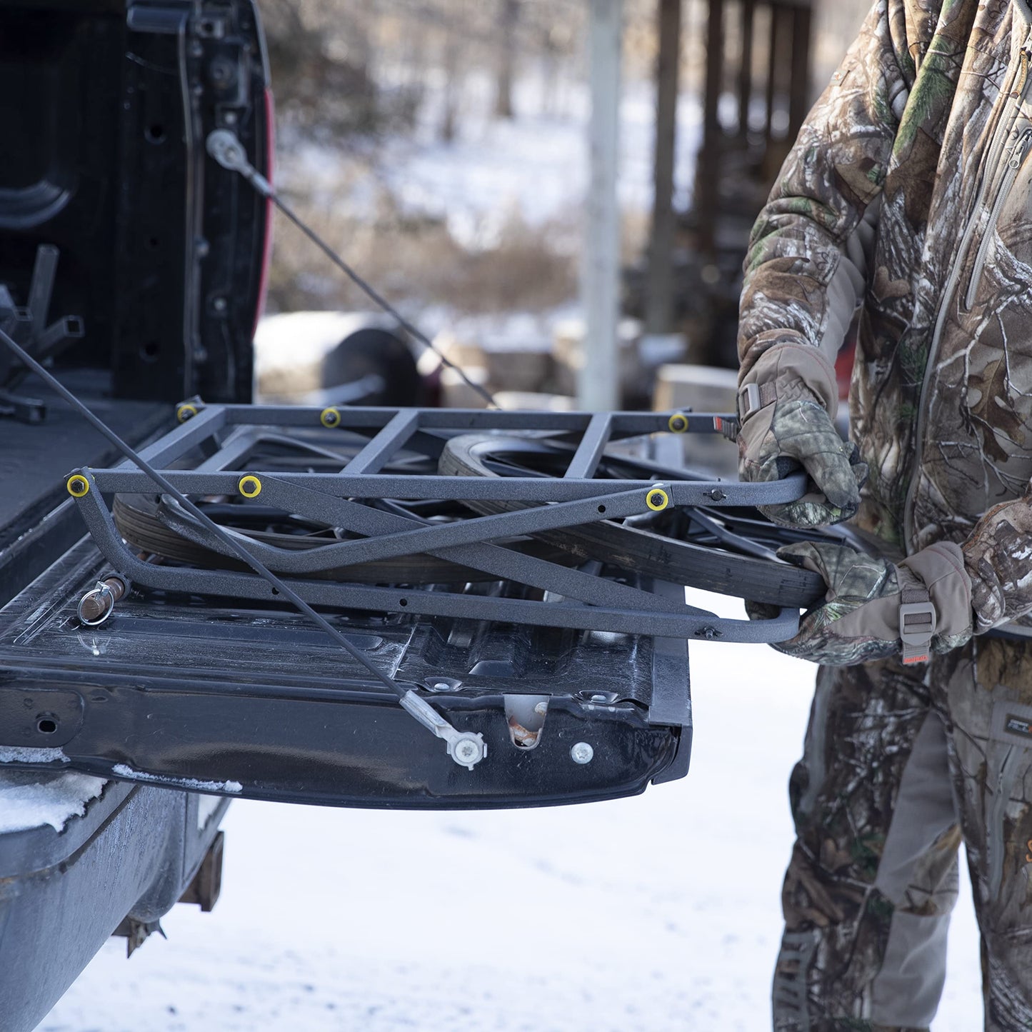 Rivers Edge® Game Cart, Haul Large Game, Tri-Fold Design, from Folded to Full Use, Durable, 300 lb. Hauling Capacity, RE790 Black