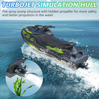 Cheerwing UDI023 RC Boat for Kids &amp Adults 20KM/H Vortex Jet Remote Control Boat for Pools and Lakes Gray