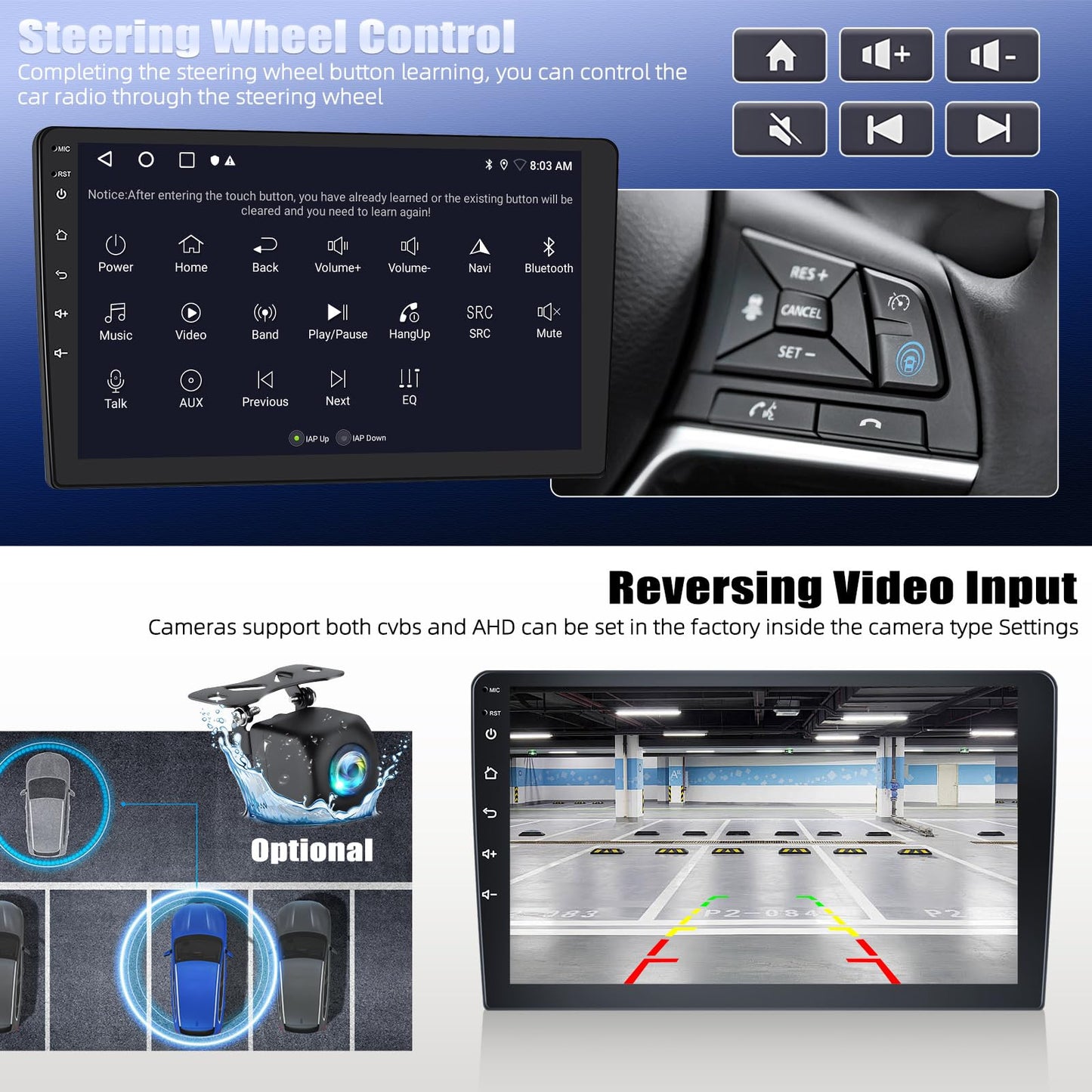 4 Core 2+64G Android 15 Car Stereo for Jeep Compass 2017-2020 with Wireless CarPlay&Android Auto,10.1" Touchscreen GPS Radio with 5G WiFi,Bluetooth,FM RDS,EQ,SWC and Backup Camera
