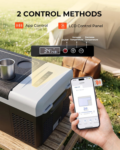 EKOJUCE Portable 12V Refrigerator, 17 Quart Compressor Electric Cooler, 12V Fridge -4℉-68℉, Portable Freezer for Camping, RV, Outdoor