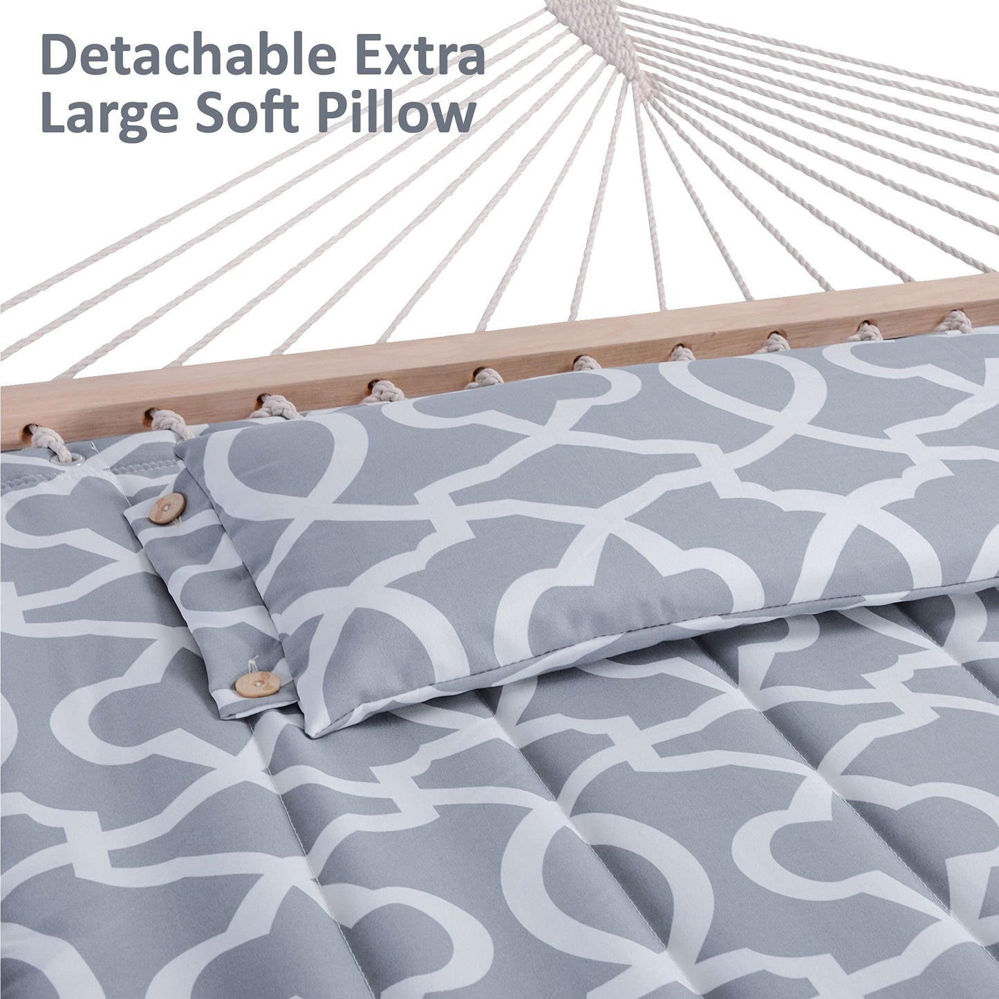SUNCREAT Double Quilted Hammock with Stand and Rain Cover