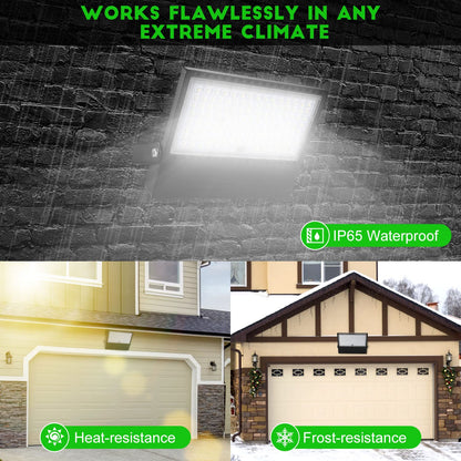 Juyace Led Stadium Flood Light Outdoor 36000Lm 1500W Equivalent Super Bright Commercial Area Lighting 100-277V 5000K Daylight IP65 Waterproof Arena Lights for Sport Fields and Courts