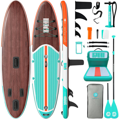 Niphean Paddle Board with Seat, 10’6’’ Paddleboard Inflatable Paddle Board with Seat Anti-Slip EVA Deck and StabilTrac Fin, Inflatable Paddle Boards for Adults & Youth of All Skill Levels
