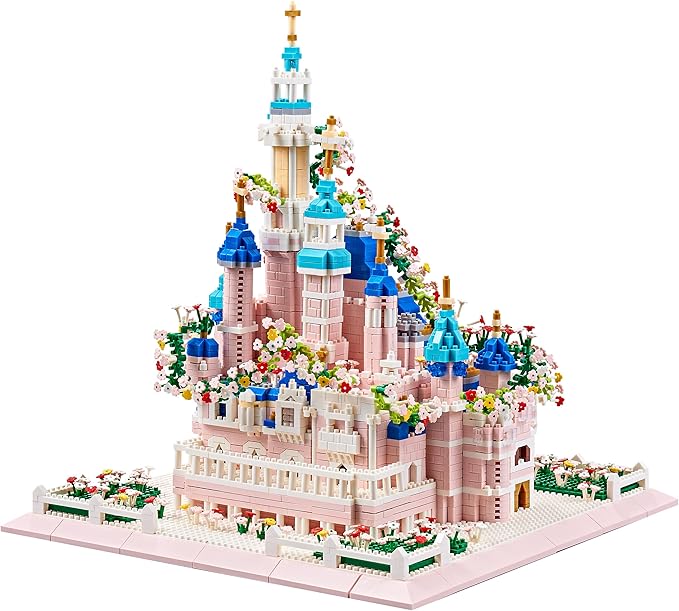 Architecture Castle with Flower Series Micro Blocks Building Sets for Adults and Teens 4000+ PCS Bricks Building Blocks - Upgrade Version