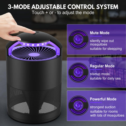 Fruit Fly Traps for Indoors, Catcher & Killer with Upgraded Purple Light, 3-Speed Fan Suction & Sticky Boards for Mosquito, Gnat & Moth, Electric Flying Insect Trap for Home, Kitchen, Bedroom, Plants
