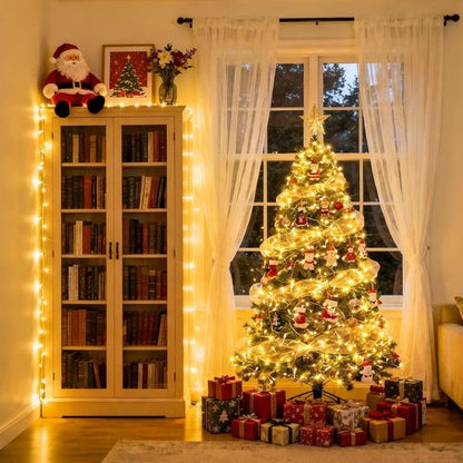 JMEXSUSS 100 LED String Lights - Warm White Indoor Fairy Lights | 33ft Connectable for Bedroom & Garden