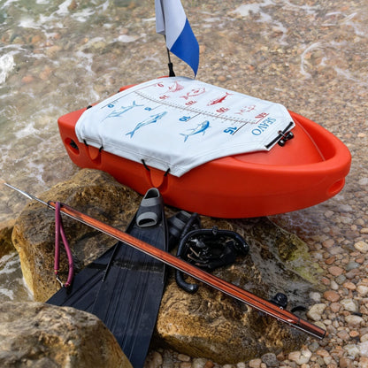 AUSLEE SEAVO Spearfishing Float Boat with Carry Straps Fishing Dive Float Buoy Spearfishing Buoy Snorkeling Freediving (Orange)