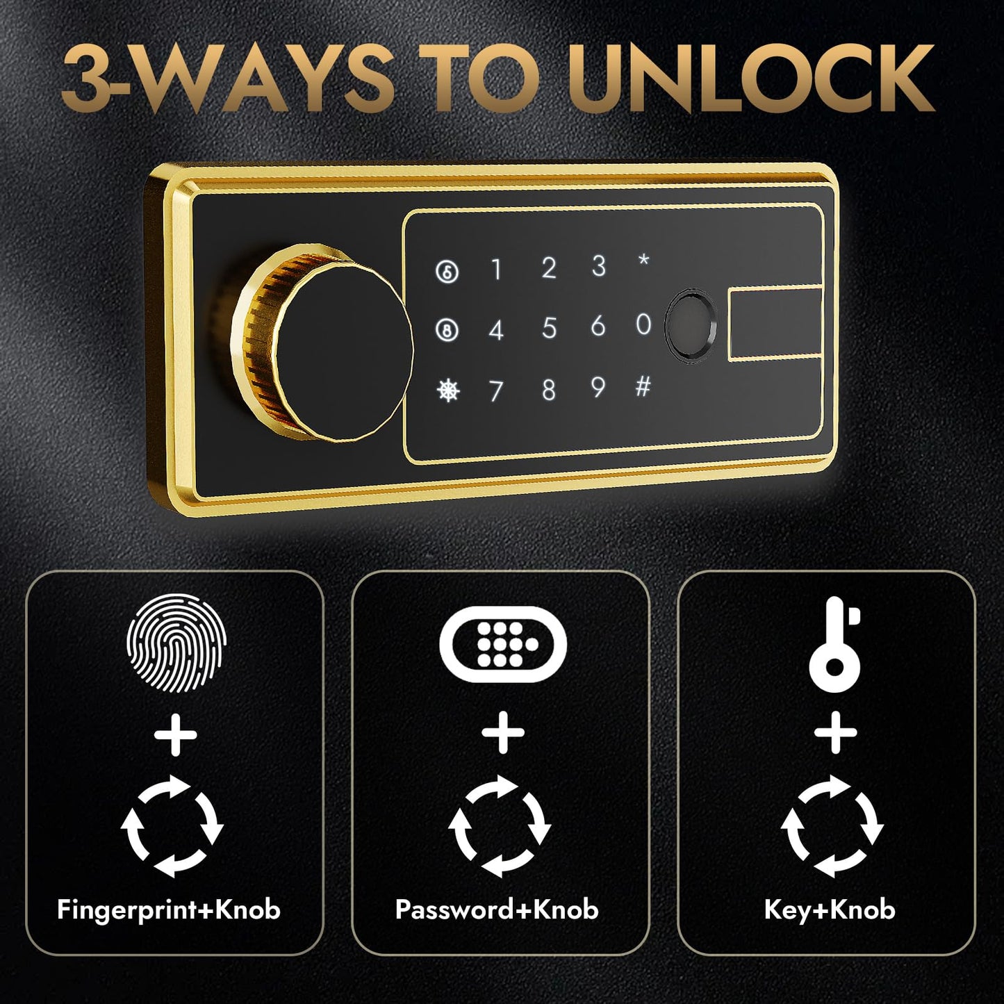 KAER 8-12 Fingerprint Long Gun Safe for Rifles & Pistols | Password Lock | Adjustable Shelves | Perfect for Apartments, Homes, Offices | Secure Storage and Quick Access Gun Cabinet
