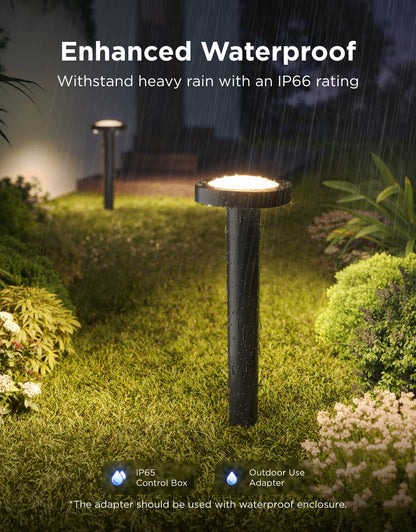 Govee Outdoor Pathway Lights 2, IP66 Waterproof Patio Lights, 60+ Scene Modes Landscape Lighting for Yard, Garage, Garden, Lawn, Outdoor Decor, Works with Alexa, Google Assistant, Matter, Wired 4 Pack