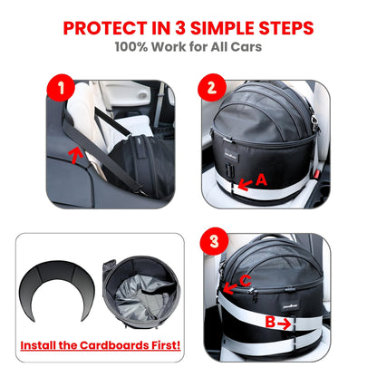 PawsInCar Crash-Tested 3-in-1 Portable Small Dog Car Seat, Cat Bed & Pet Carrier – CPS Certified for Crash Protection & Safe Travel