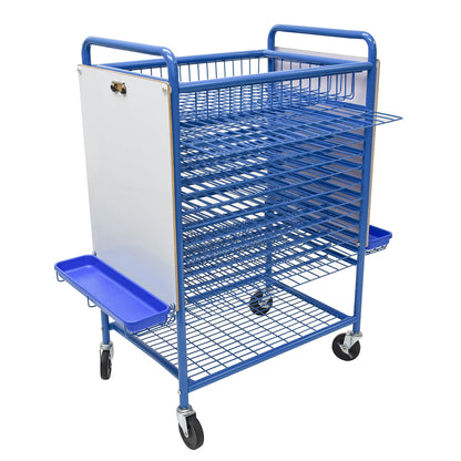 Children’s Factory Mobile Drying Rack for Classroom, Rolling Art Cart Organizer for Kids, Multi-Purpose, Blue