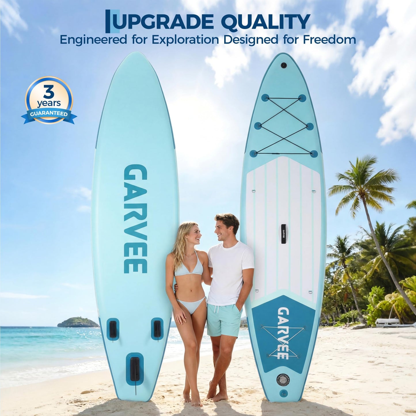 GarveeLife Inflatable Paddle Board,Stand Up Paddle Board with Premium SUP Paddleboard Accessories, Wide Stable Design, Non-Slip Comfort Deck for All Skill Level