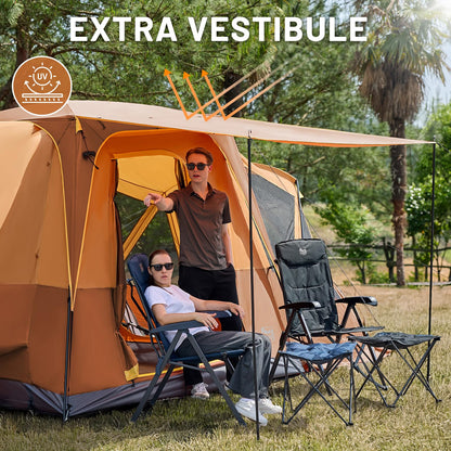 TIMBER RIDGE 5-9 Person SUV Tent with Screen Porch and Awning for Family Camping, Weather Resistant and Portable Van or Car Tent, Includes Rainfly and Storage Bag, 13' W X 10' L X 7.1' H, Orange