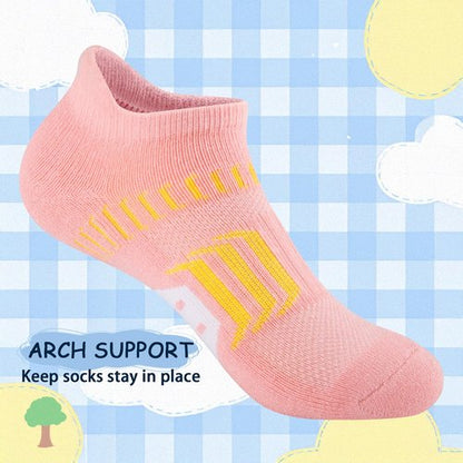 Comfoex 10 Pairs Girls Ankle Athletic Socks Cushioned Running Cotton Socks For 4-6 6-8 8-10 10-12 Years Old
