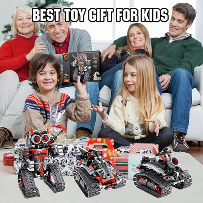 Remote Control Robot Building Kit for Boys 6-12 3-in-1 STEM Remote &amp APP Controlled Coding Gear Robot/Tank/RC Car 419 Pcs Science Learning Educational Building Blocks Toy Set Gift for Kids