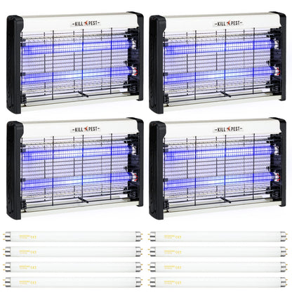4 Pcs Electric Bug Zapper Indoor Insect Killer with Replacements Bulbs 20W Blue Light Powerful 2800V Attract Fly and Mosquito Traps with Circuit No Load Protection Outdoor Plug in Pest Control