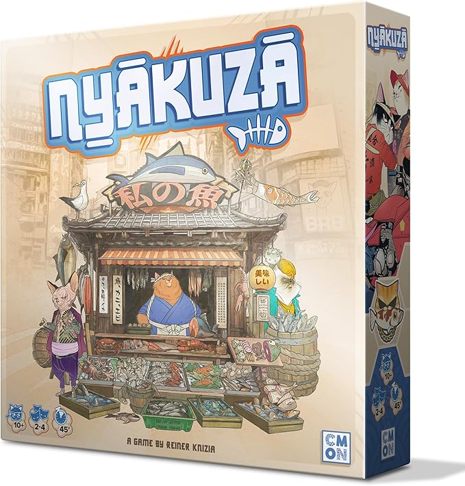 Nyakuza Board Game - Build Your Clan's Seafood Stall and Race to The Grand Market! Fun Competitive Strategy Game for Kids &amp Adults Ages 10+ 2-4 Players 45 Minute Playtime Made by CMON