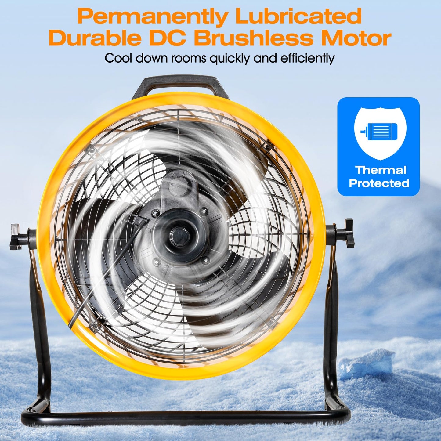 iLiving 18 in. Low Noise Turbo Fan 4019 CFM 3-Speed Portable Air Circulator for Shop, Office, Greenhouse, Home and Warehouse