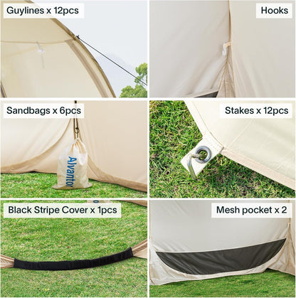 Alvantor® Pop Up Screen House Tent, UPF 50+ and Windproof Dome Outdoor Canopy Tent with Roll Up Zipped Door Privacy Gazebo, Sun Shelter Compact & Lightweight for Party Camping Fishing Picnic