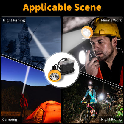 Safety LED Mining Headlamp 1+2 Lights with Battery Pack, Waterproof Explosion-Proof Coal Miner Head Torch, Hard Hat Cap Lamp for Underground Tunnel Construction, Outdoor Work (KL6M.F-White Light)