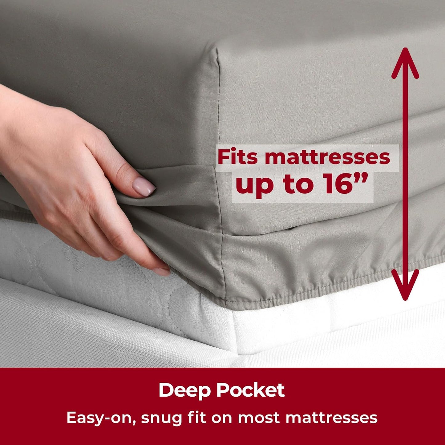 Mellanni Split King Sheets Set - 5 PC Hotel Luxury Bedding | Extra Soft, Cooling, Wrinkle-Resistant (Taupe)