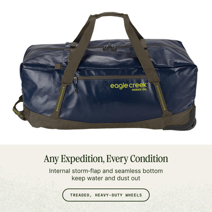 Eagle Creek Migrate 130L Wheeled Duffel Bag – Durable, Weather-Resistant Travel Duffel with Smooth Wheels - Multiple Carry Options for Easy Transport - Rush Blue