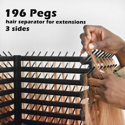 Braiding Hair Rack with 196 Pegs, Hair Extension Holder with 4 Tiers Storage Cart, Classical Black Braiding Rack Stand for Hair Braider, Sturdy Hair Rack for Salon, Home, Braiding School