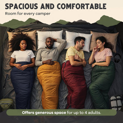 Oaktiv Inflatable Tents for Camping - CloudCamp 4-6 Person Blow Up Tent, Self Inflating Glamping Tent with Pump, 210D Oxford Waterproof, UV50+ Protection, 4-Season Air Tent for Adults