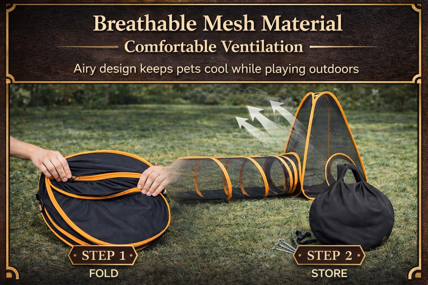 Outdoor Cat Tunnel Playset with Pop-Up Cubes & Tent – Portable Mesh Cat Playpen for Yard, Secure Enclosed Tunnel System for Cats, Kittens, Rabbits & Small Pets