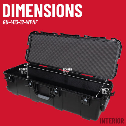 Gator Cases Titan Series Waterproof Utility Case; 41.7" X 13.6" X 12.5"; (GU-4113-12-WPNF)