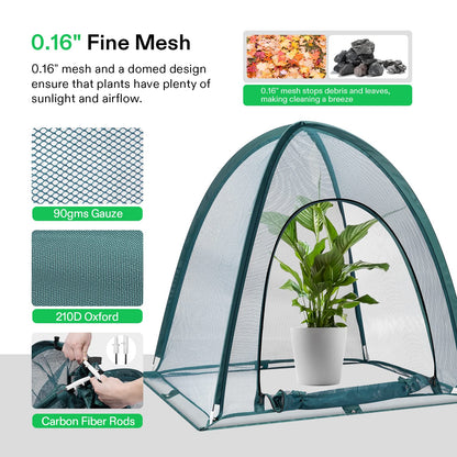 VIVOSUN Garden Netting Cover, 36 x 36 x 39 Inch Pop-up Guard Cover with Zip Entry for Plants, Vegetables, Fruits, Outdoor Run and Enclosure for Small Animals, 4-Pack, Green