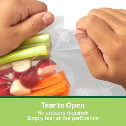FoodSaver Quart Vacuum Seal Bags - Easy Use Pre-Cut Storage Bags | 43 Pack for Freshness