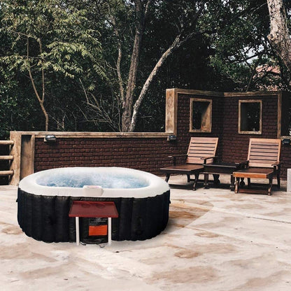 ALEKO Inflatable Hot Tub Spa | Personal High Powered Jetted Bubble | 145 Gallon | Black and White
