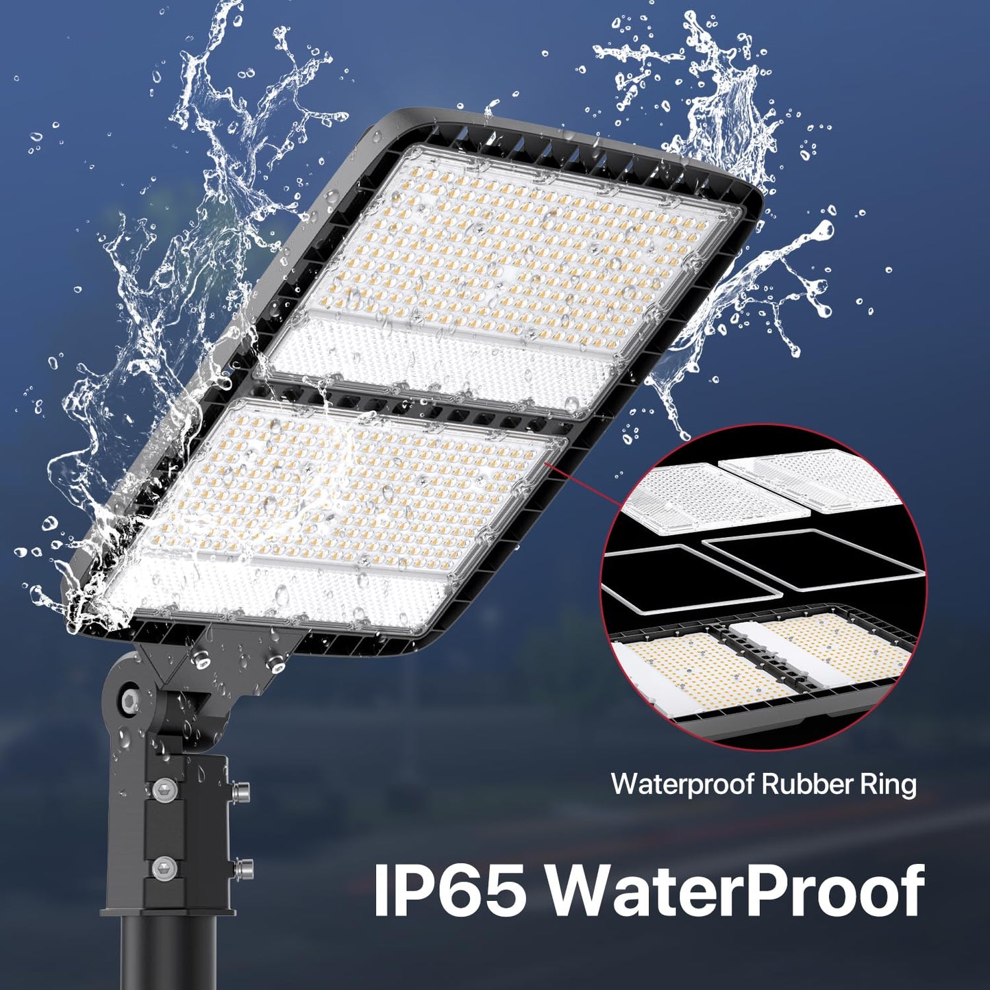 LED Parking Lot Light 300W 2Pack, Commercial Outdoor Area Lighting with Dusk to Dawn Photocell, Super Bright LED Shoebox Light 5000K 36000LM Slipfitter Mount for Parking Lot|Warehouse|Roadways 2 Pack
