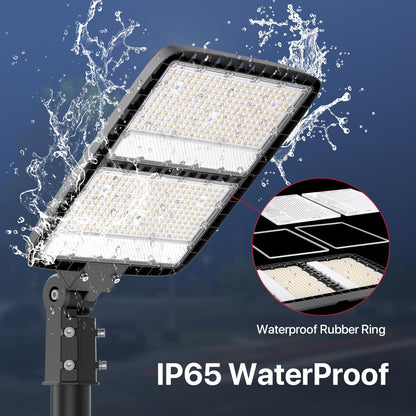 LED Parking Lot Light 300W 2Pack, Commercial Outdoor Area Lighting with Dusk to Dawn Photocell, Super Bright LED Shoebox Light 5000K 36000LM Slipfitter Mount for Parking Lot|Warehouse|Roadways 2 Pack