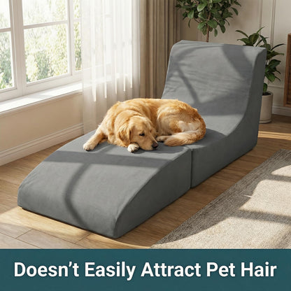 ARTETHYS Chaise Lounge Outdoor Bean Bag Chair with Back Support Small Patio Lounger Chair for Adult with Memory Foam Filled Waterproof Reading Couch Chairs for Outside, Pool, Living Room, Bedroom