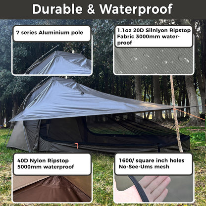 Onewind Ultralight One Person Tent and Ground Backpack Rain Cover,