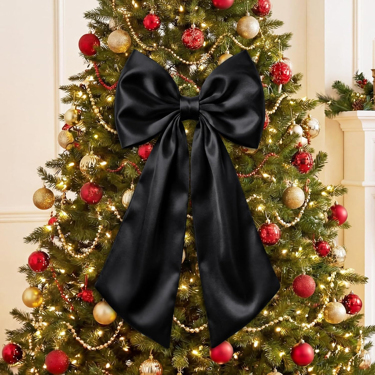 Suncalla Large Satin Bow Decorations - 3 Pcs 2 FT for Weddings, Parties & Home Decor | Black