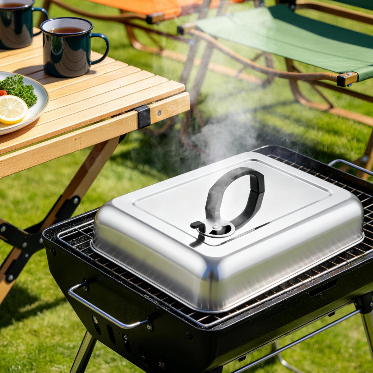 Leonyo 13x9 Inch Basting Cover for Griddle Grill, Melting Dome with Vent