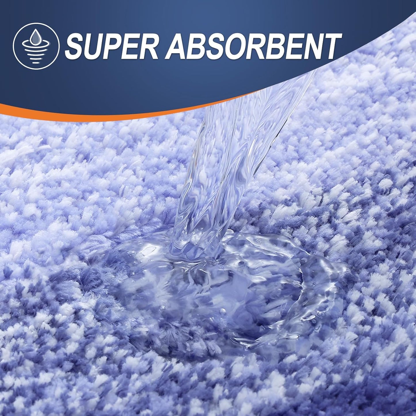 OLANLY Large Bathroom Rugs - Extra Soft Microfiber Mat 40x24 | Quick Dry, Machine Washable, Blue-Violet