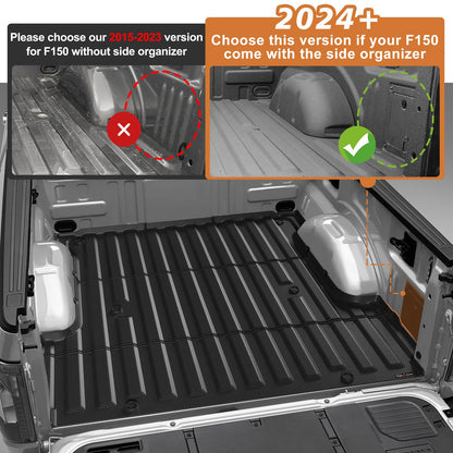 TripleAliners Truck Mat Compatible with 2024-2026 Ford F150 & Lightning 5.5FT Accessories, Truck Bed Mat Heavy Duty Custom Fit All Weather Protection TPE Pickup Liner