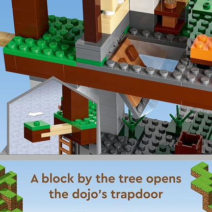 LEGO Minecraft The Training Grounds Toy Building Set 21183 Minecraft Toy for Kids Boys and Girls Age 8+ Years Old Building Kit with House Cave Trapdoor and Ninja Rogue and Bat Minecraft Figures