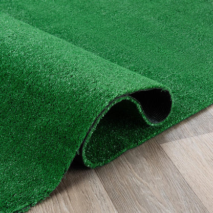 Rugshop Artificial Grass Indoor Outdoor Area Rug, Lightweight Synthetic Turf with Rubber Backing, Easy to Clean Polypropylene Lawn Mat for Patio, Balcony, Deck, 7'10" x 10' Green