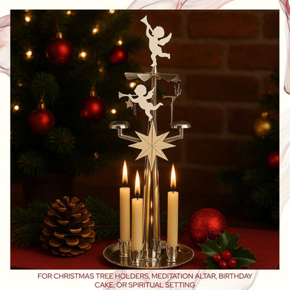Biedermann & Sons Ivory Chime Candles (20 Count), Unscented Dripless Tapers, 4 Inch Tall 0.5 Inch Diameter, 2 Hour Long Burning Paraffin Wax, for Angel Chime Carousels and Holders