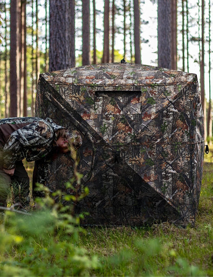 TIDEWE Hunting Blind 270°See Through with Carrying Bag for Turkey Hunting, Pop Up Ground Blinds, Portable Resilient Hunting Tent (2-3 Person)