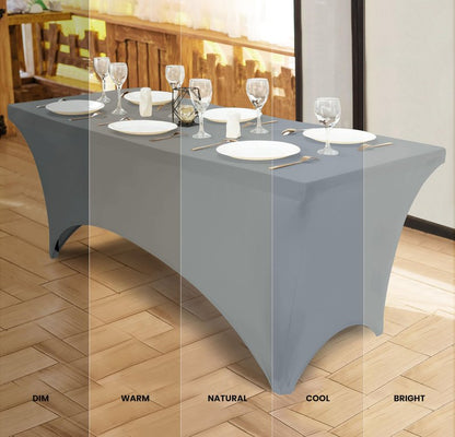 Utopia Kitchen Spandex Tablecloth 10 Pack [6FT, Grey] Tight, Fitted, Washable and Wrinkle Resistant Stretch Table Cloth Rectangle Cover for Trade Show, Weddings & Parties [72Lx30Wx30H Inch]