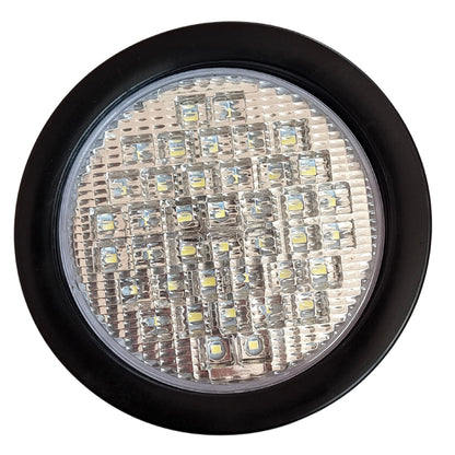 All Star Truck Parts 4in Round LED Backup Lights, 40 Diodes, Waterproof, Rubber, Model ASA440W2, 2x White