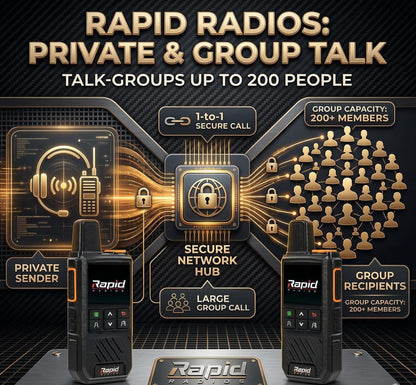 Rapid Radios Nationwide LTE Walkie-Talkie - Two-Way Radio - Unlimited Range POC Two Way Radios Set